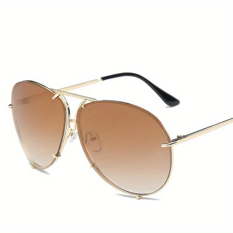 Aviator Sunglasses Thin Metal Frame Mirrored Lens UV Protection