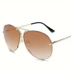Aviator Sunglasses Thin Metal Frame Mirrored Lens UV Protection