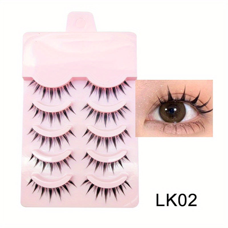 Manga Anime Lashes Soft Natural Thick False Eyelashes Pointed Cat Eye