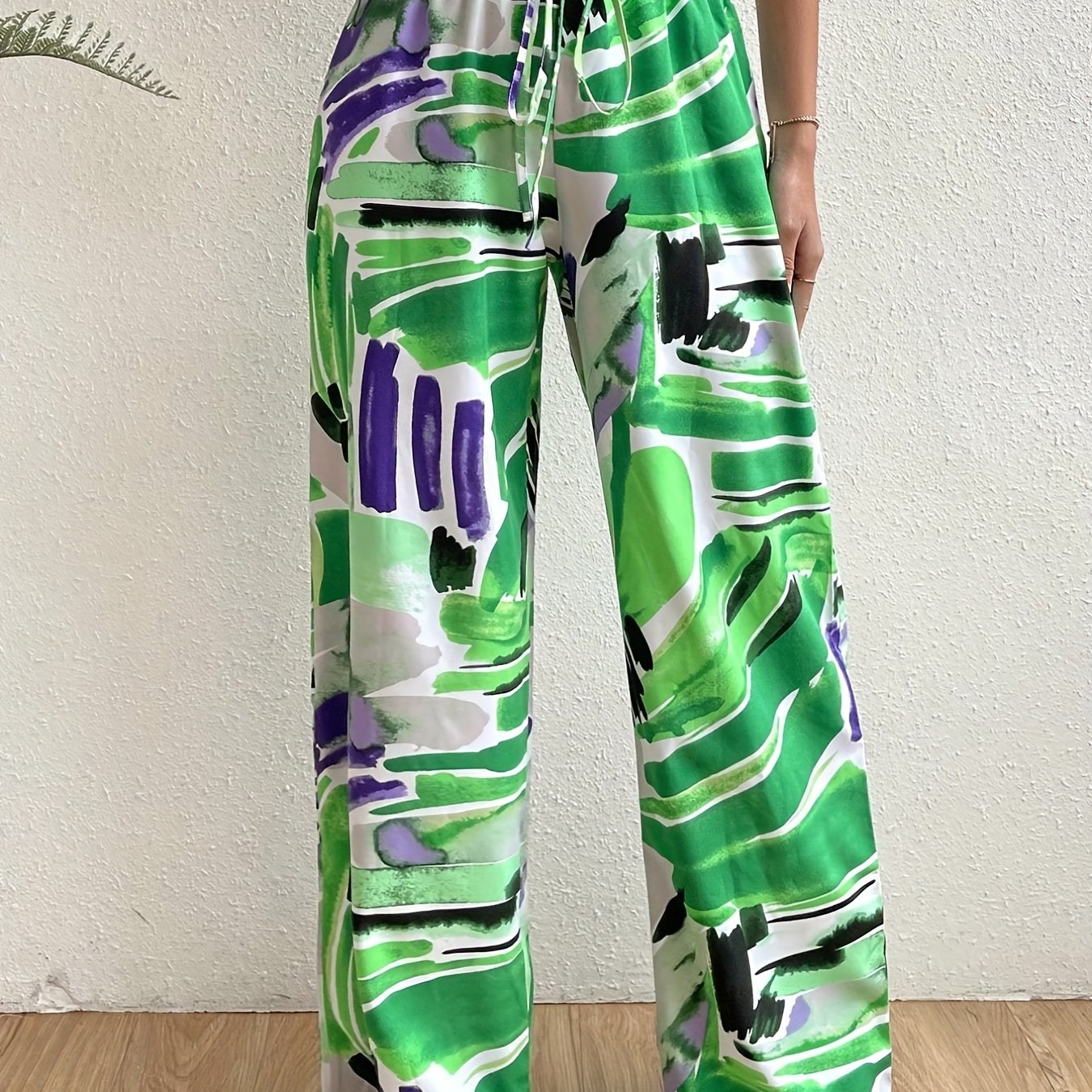 Wide Leg Drawstring Pants Spring & Fall Women's Clothing