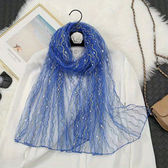 Hot Stamping Gauze Scarf Hijab Solid Thin Shawl Boho Head Wrap