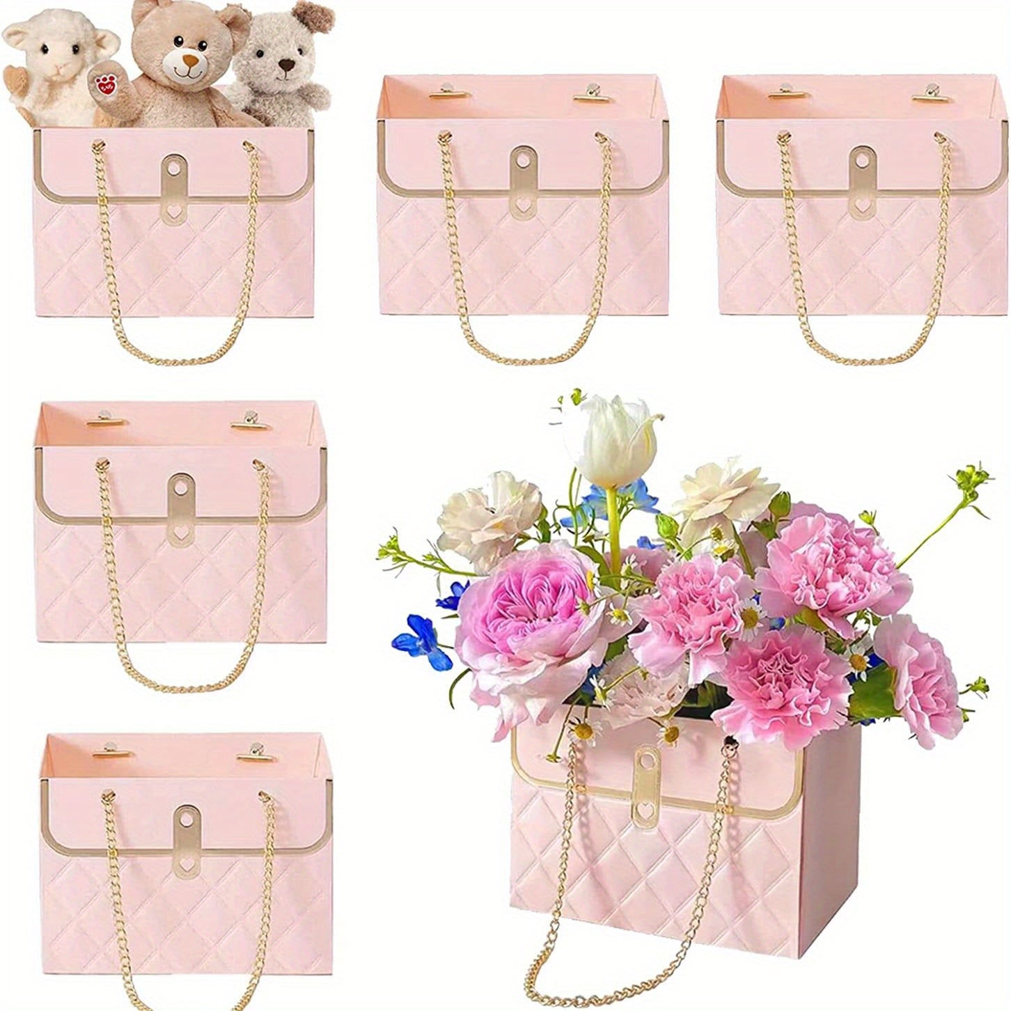 12pcs Flower Gift Bags with Handles for Mother's Weddings
