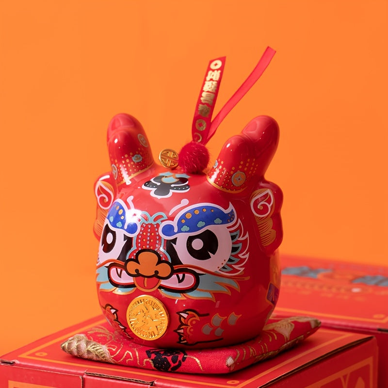 Ceramic Piggy Bank Dragon Year Savings Jar Room Decor