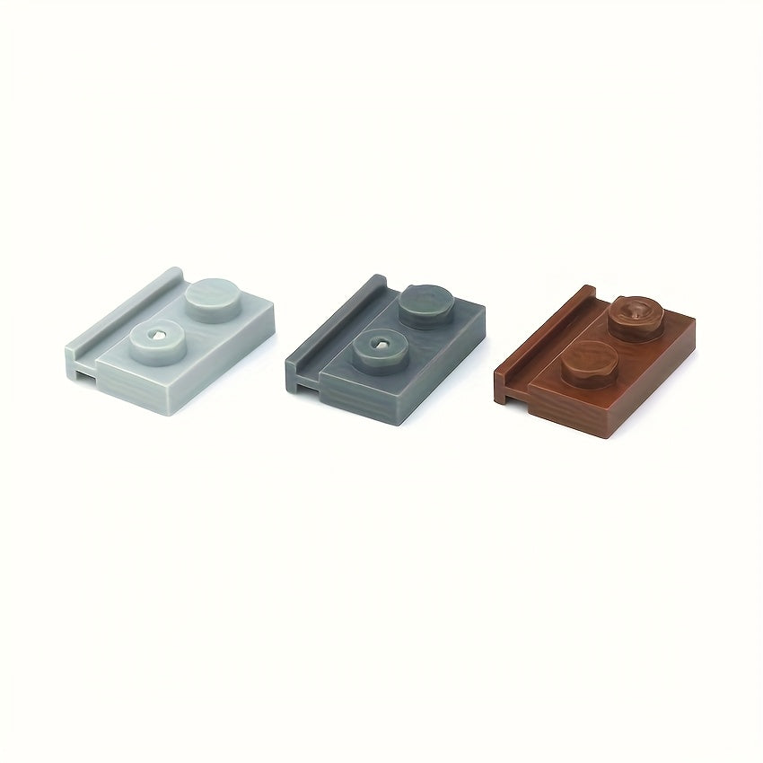 90pcs Thin Brick Particles Board 1x2 Grooves Railway Slide Building Blocks