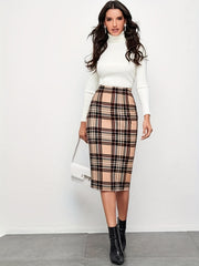 High Waist Bodycon Skirt Casual Pencil Skirt Women's Clothing