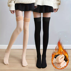 2 Pairs Plush Lined Over The Knee Socks