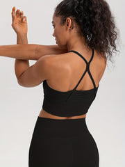 Pleated Sports Bra Printed Fitness Yoga Running Tank Top