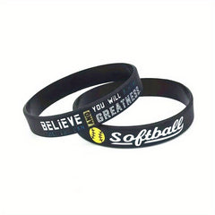 Stylish Unisex Softball Letter Graphic Silicone Bracelet