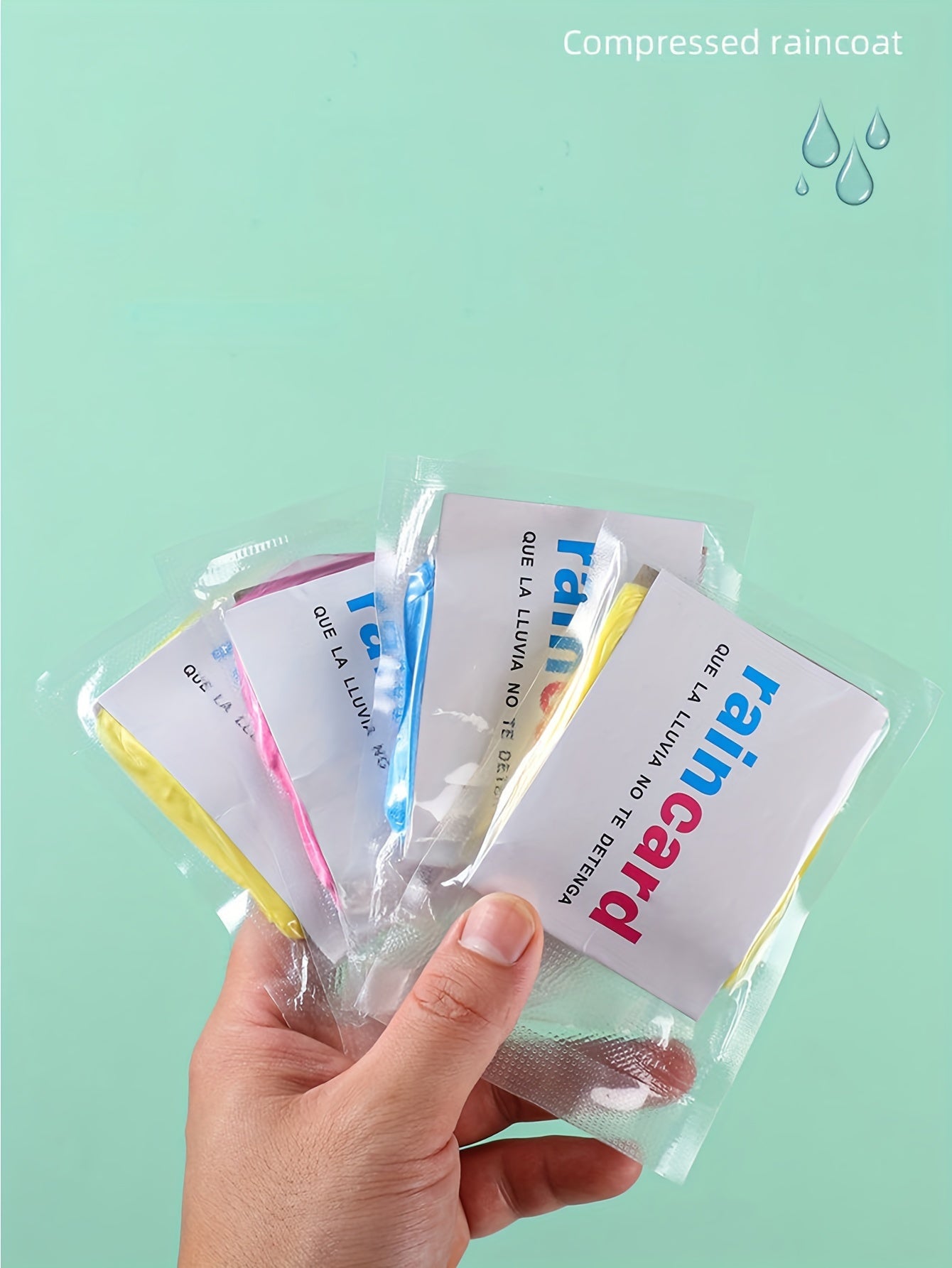3pcs Compressed Disposable Raincoat Mini Portable Transparent
