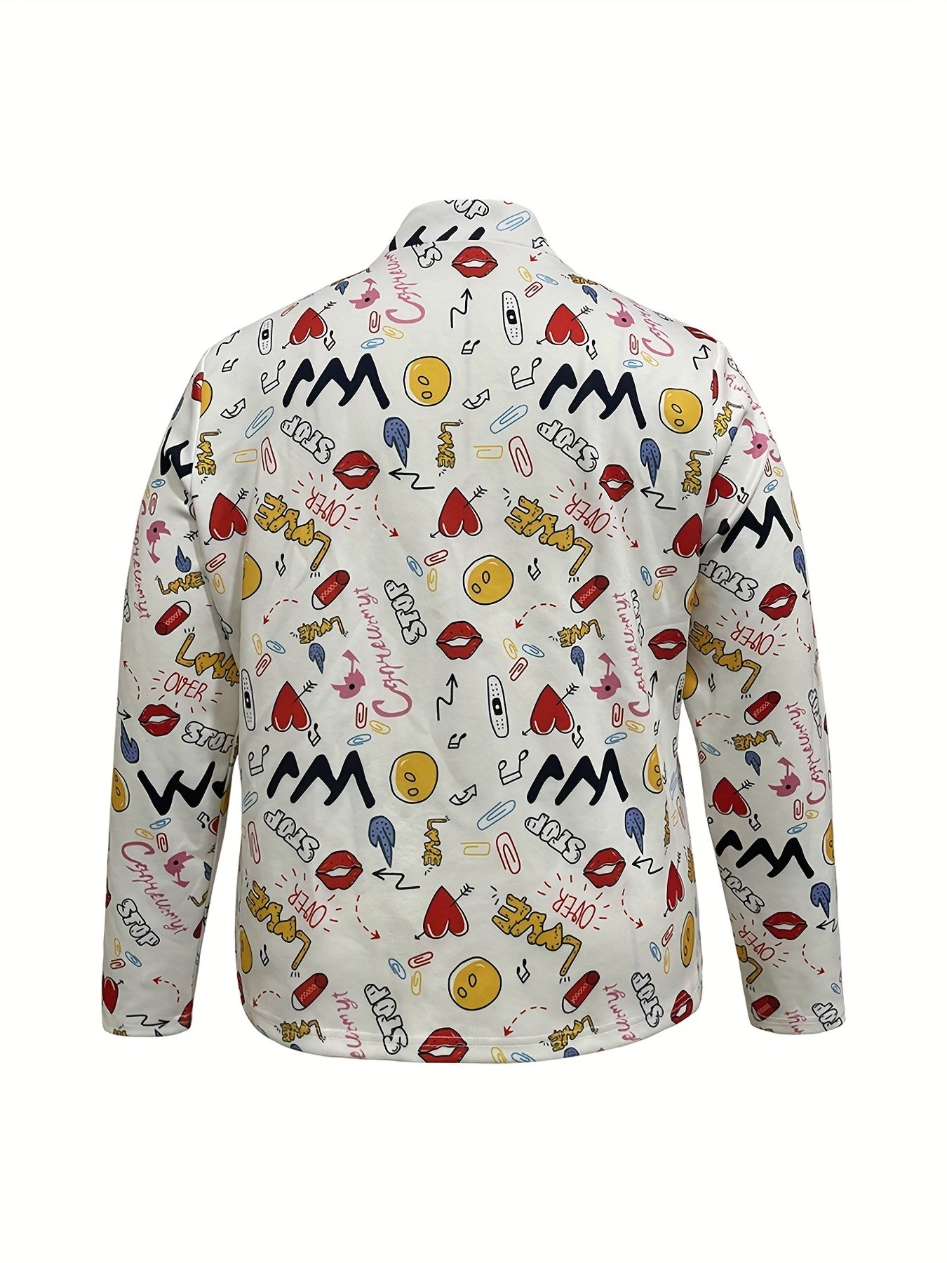Women's Graffiti Print Open Front Blazer
