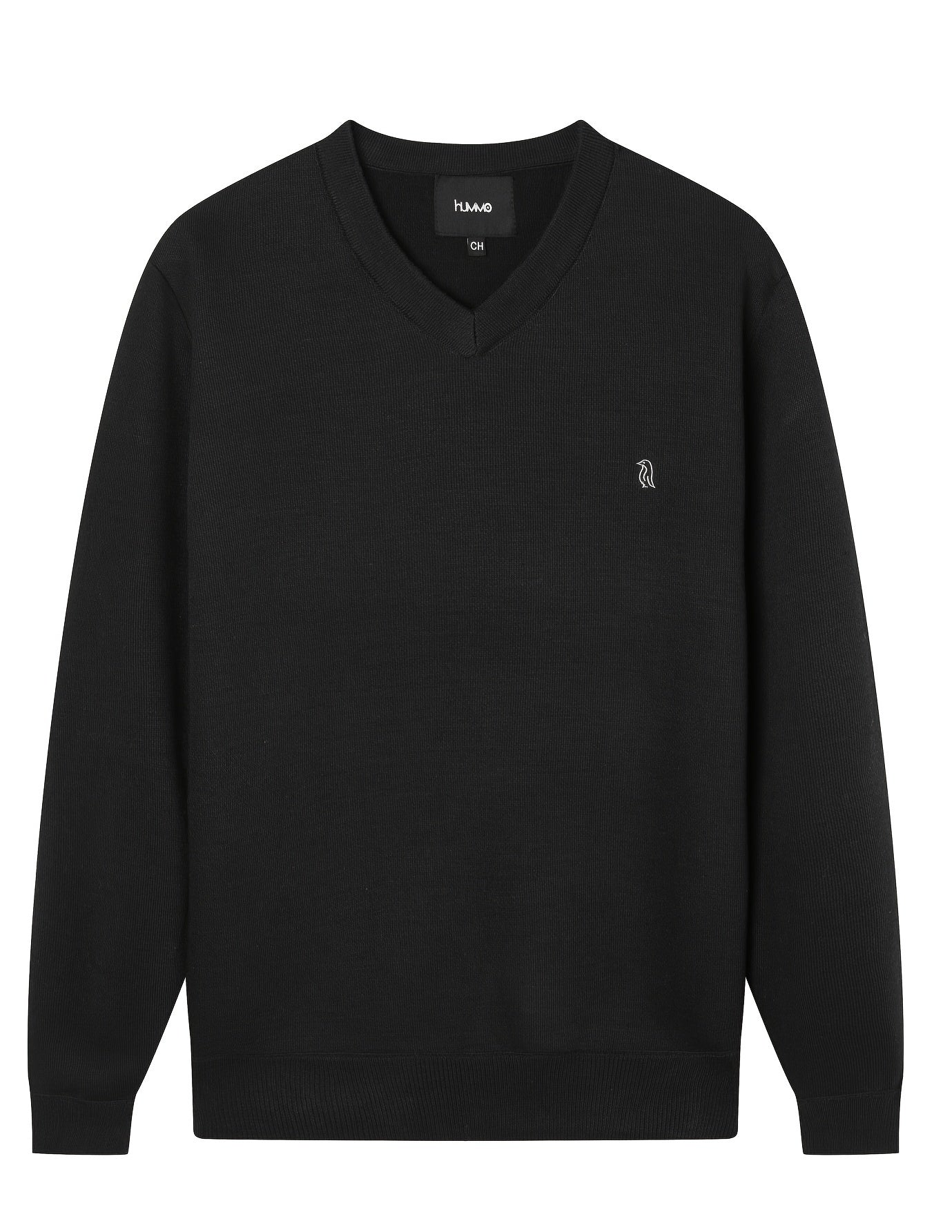 Bird Print Men's V Neck Pullover Knitted Top