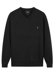 Bird Print Men's V Neck Pullover Knitted Top