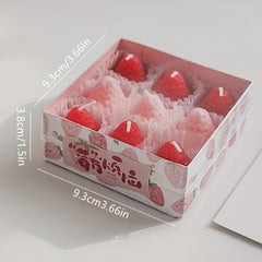 Fruit Aroma Candle Strawberry Scented 9pcs Box Stress Relief Deco