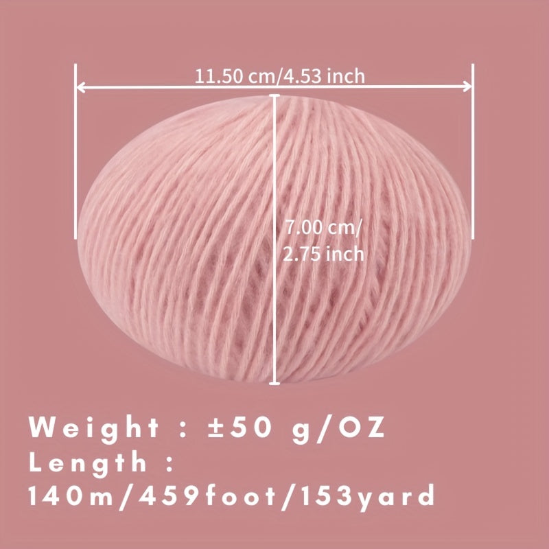 Soft Long Staple Cotton Yarn for Knitting & Crochet, 50g 153Yd