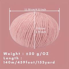 Soft Long Staple Cotton Yarn for Knitting & Crochet, 50g 153Yd