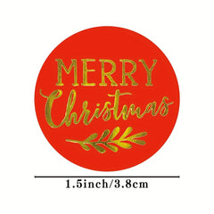 500pcs Merry Christmas Stickers Gift Tags 3.81 Cm