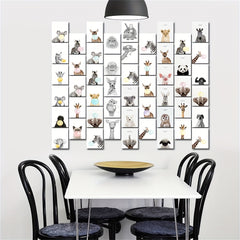 50pcs Animal Postcard Wall Collage Kit for Teen Girls College Dorm Room Decor