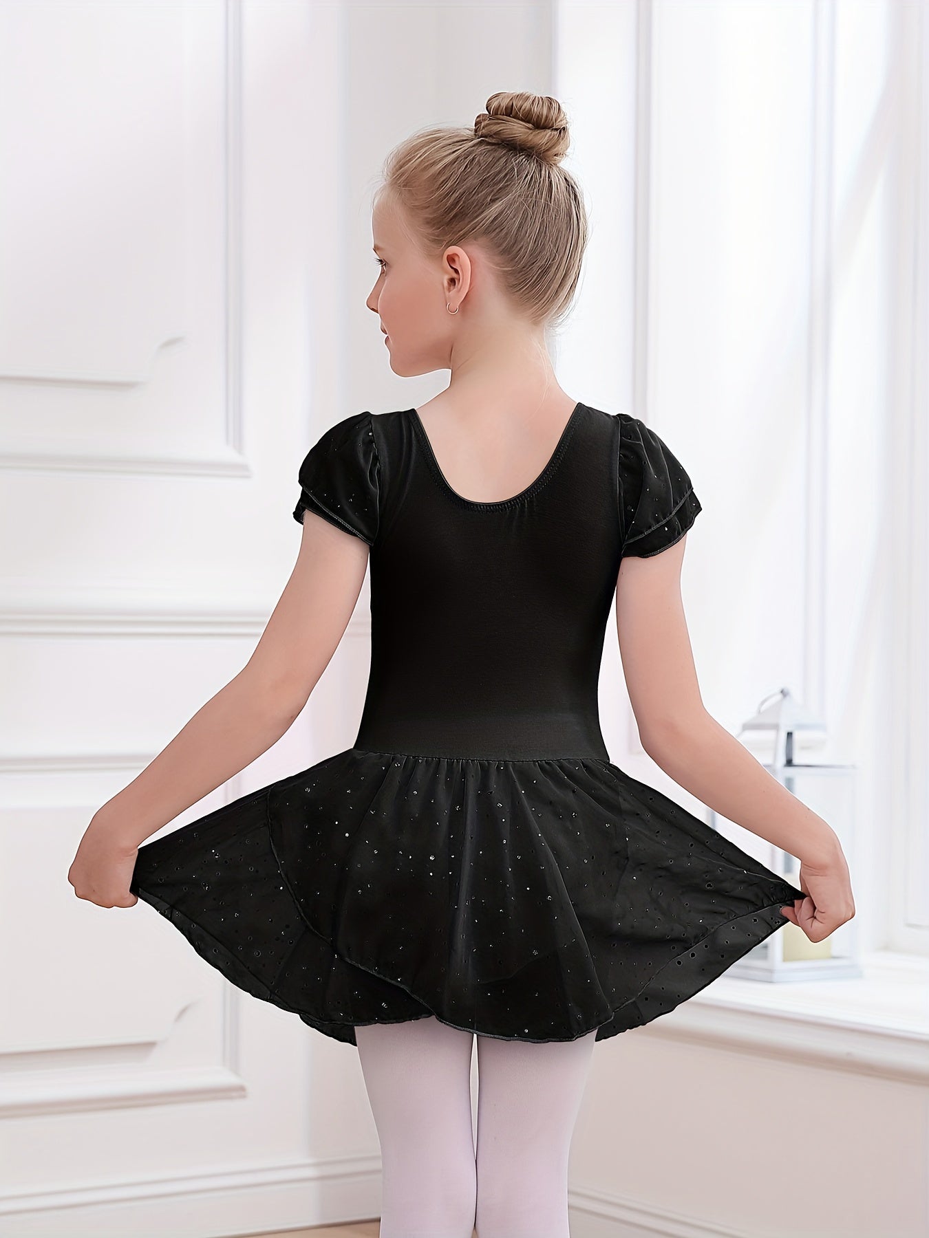Unicorn Print Cap Sleeve Ballet Dress for Toddler Girls