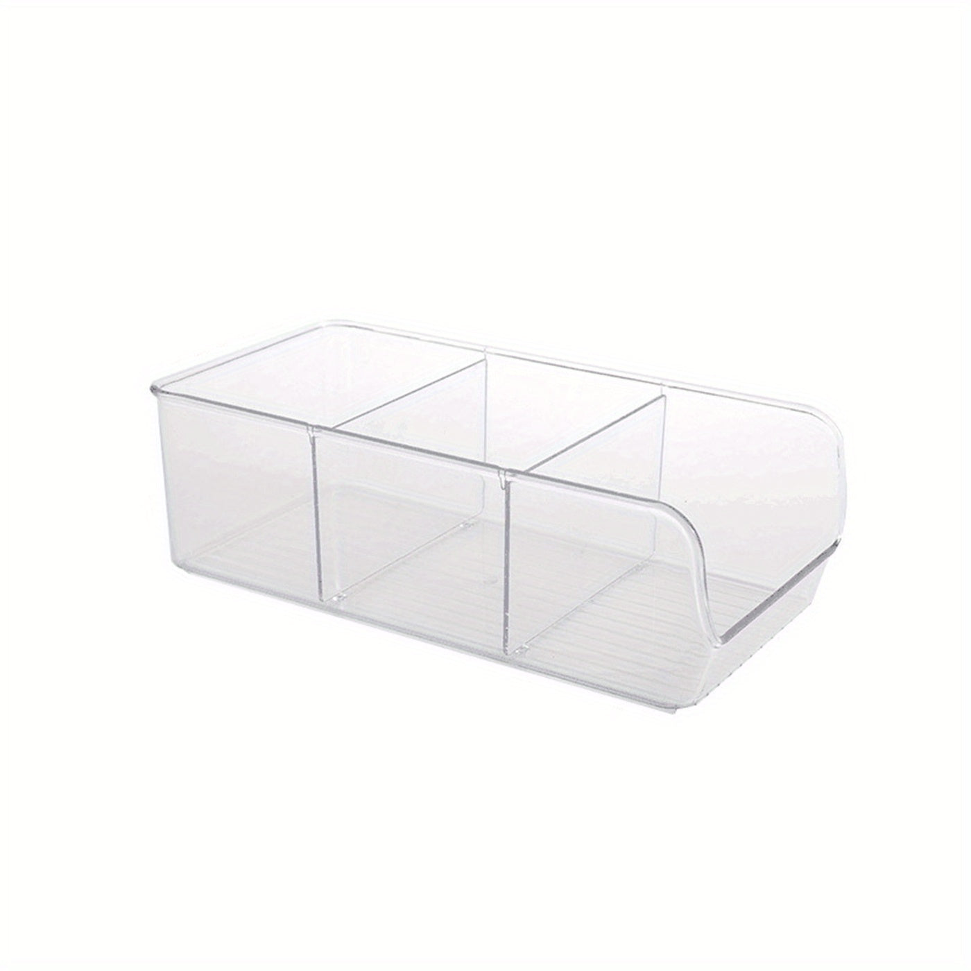 Clear Divided Refrigerator Organizer Bin with Handles