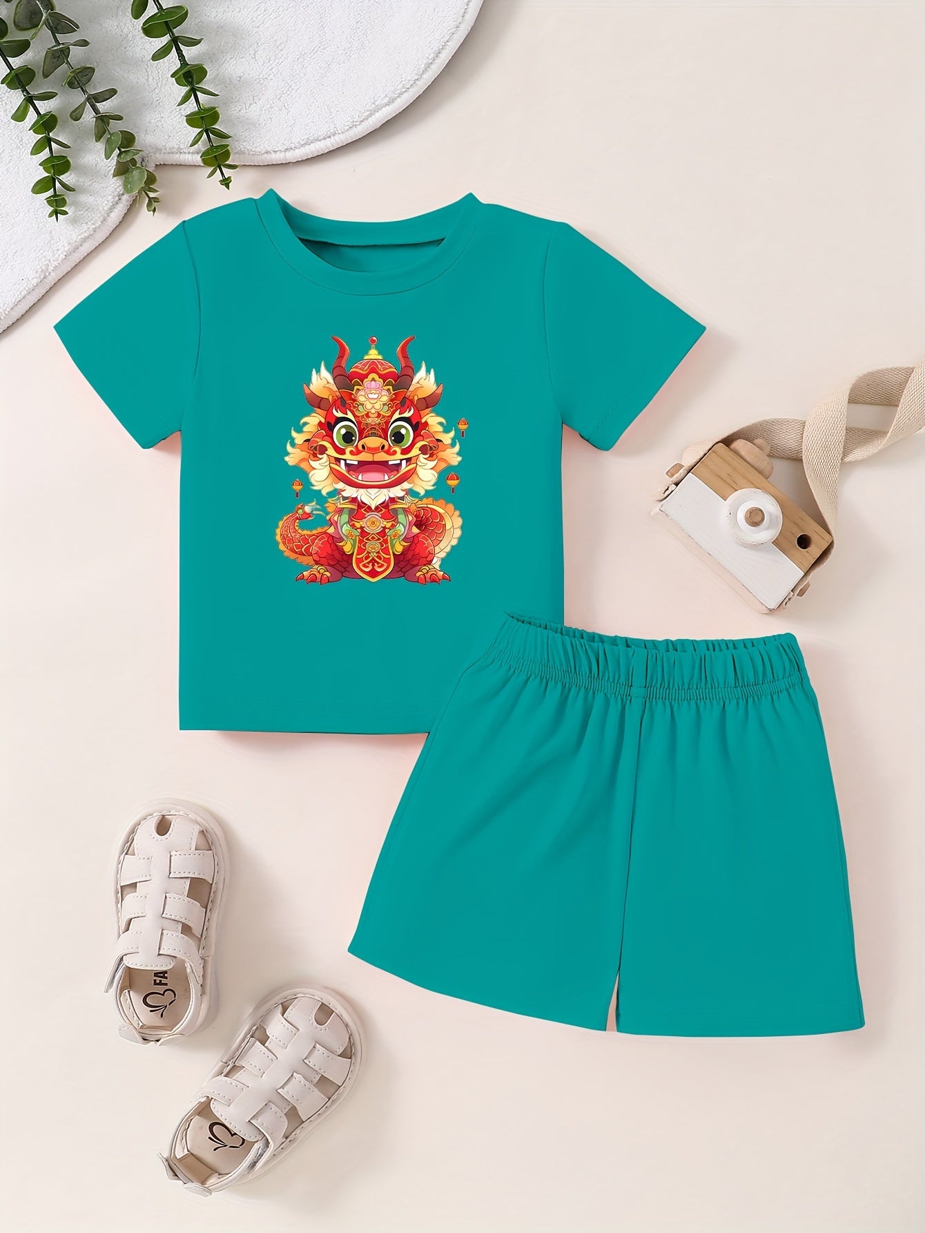 Toddler Kid T-shirt & Pants Cartoon Pattern Cotton Summer Clothing
