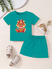 Toddler Kid T-shirt & Pants Cartoon Pattern Cotton Summer Clothing