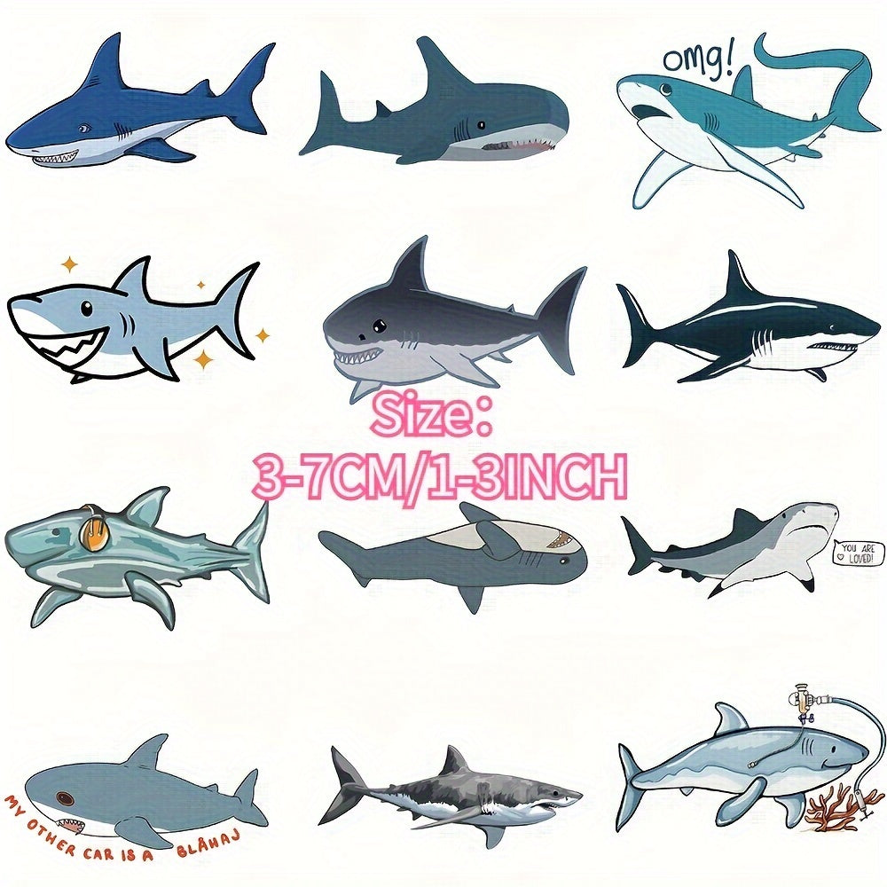 100pcs Small Shark Series Graffiti Stickers Waterproof Decorative Stickers