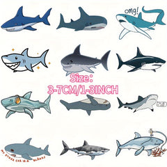 100pcs Small Shark Series Graffiti Stickers Waterproof Decorative Stickers