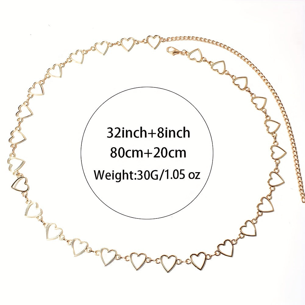 Heart Hollow Out Waist Chain Hip Hop Metal Waistband