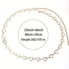 Heart Hollow Out Waist Chain Hip Hop Metal Waistband