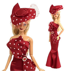 Doll Dress with Hat for Weddings & Parties