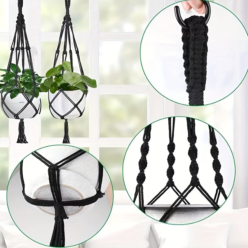 2pcs Macrame Plant Hanger Indoor Hanging Planter Basket