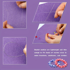 58pcs Beading Needles Set with Scissors and Tweezer in Bottle
