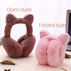 Foldable Large Cat Head Earmuffs Warm Ear Warmer