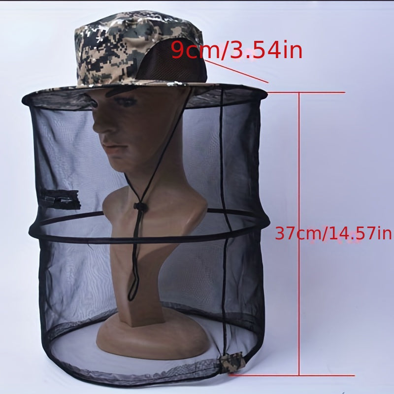 Unisex SunShade Large Brim Hat with Mosquito Protection