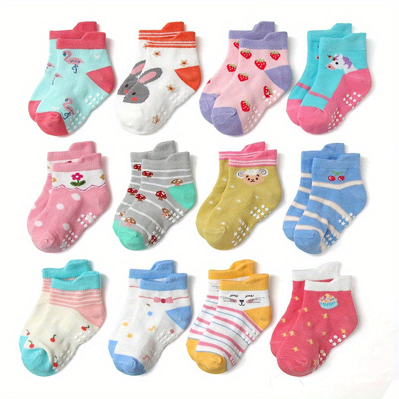 12 Pairs Pack No Show Socks for Toddlers
