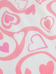 Kid's Love Heart Print Pajamas Set Long Sleeve Top & Pants Girl's Loungewear
