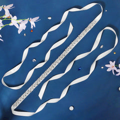 Sparkling Rhinestone Bridal Belt Hand Sewn Floral Design