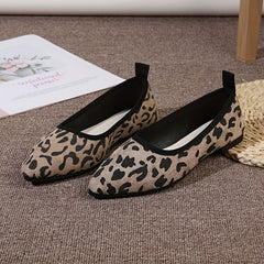 Leopard Print Flat Shoes Point Toe Lightweight & Comfortable