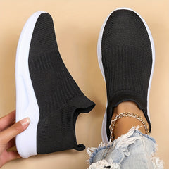 Women's Breathable Knit Sneakers Lightweight Slip On Shoes