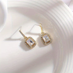 Vintage Square Drop Earrings - Versatile and Elegant