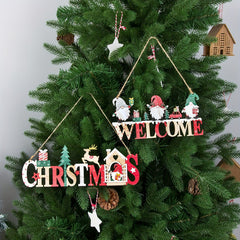 Christmas Wooden Letter Plate Hanging Welcome Door Decoration