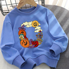 Halloween Pumpkin Print Boys Sweatshirt