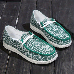 Women's Poker Card Boat Shoes Lace Up Flats Slip on Sneakers