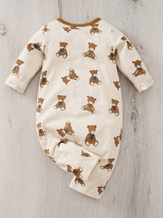 Cotton Doll Bear Print Romper Baby Bodysuit