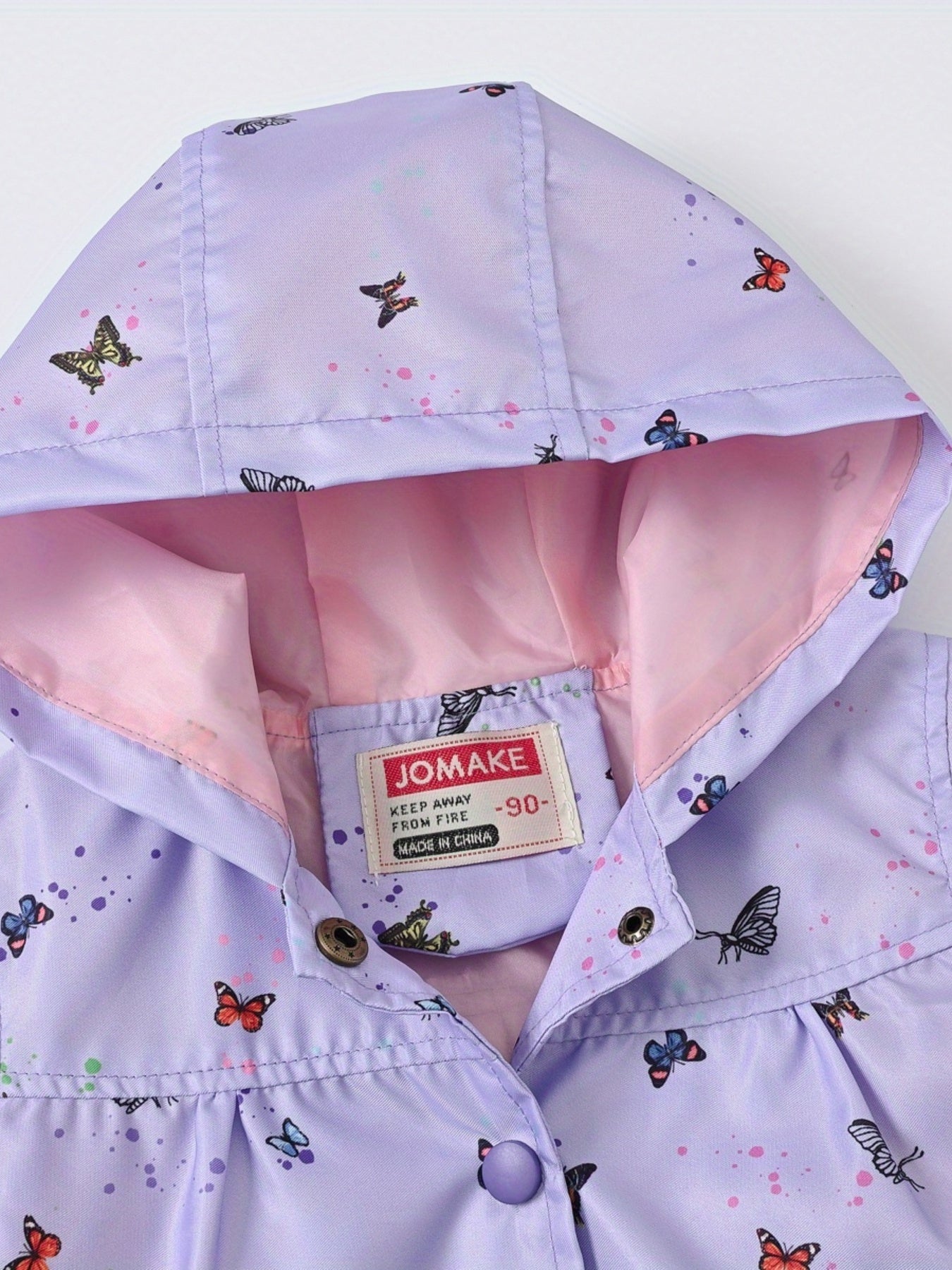 Girls Butterfly Cartoon Hooded Jacket