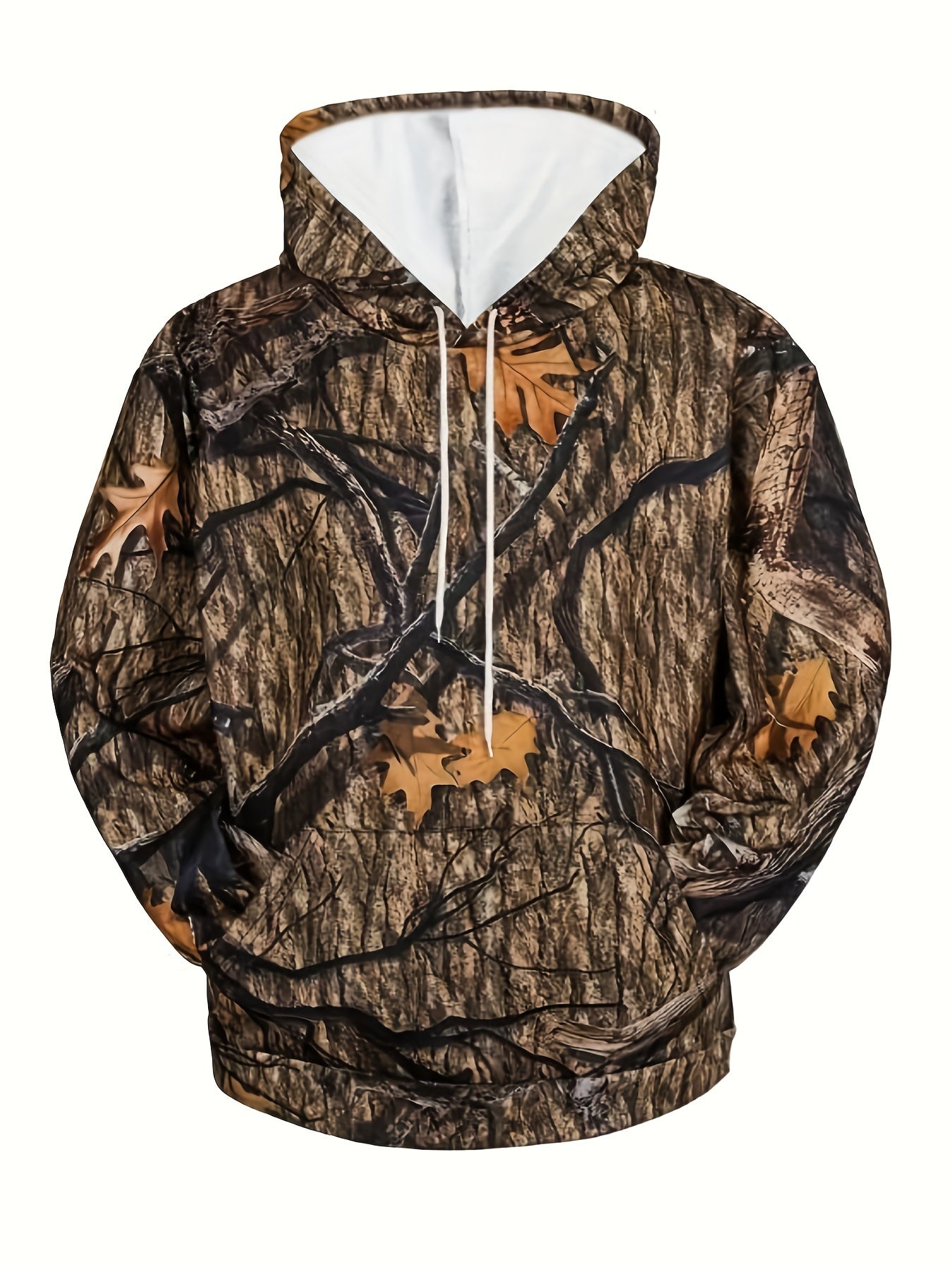 Men's Branches Print Hoodie Casual Hooded Sweatshirt