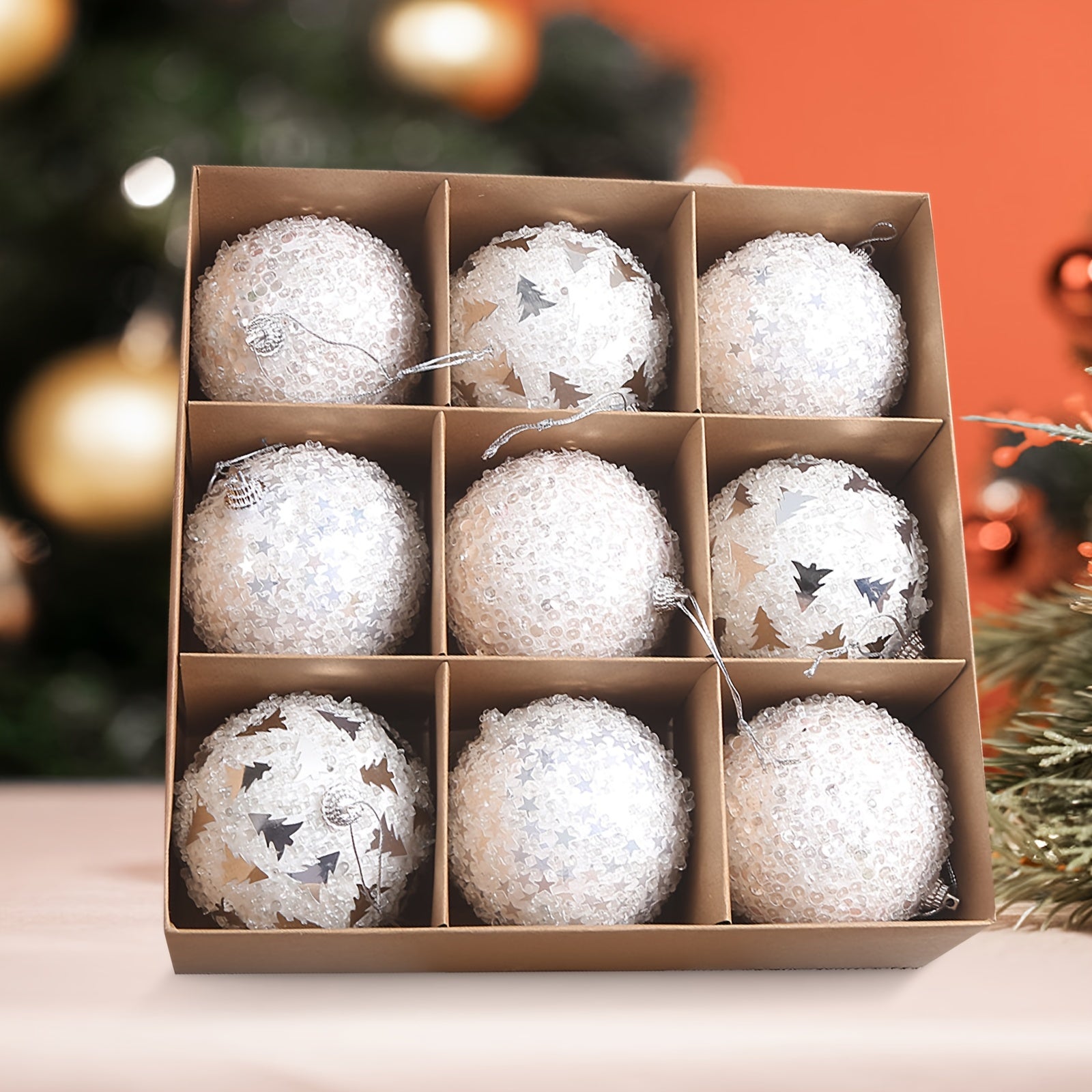 9pcs Shatterproof Christmas Tree Ball Decorations - Solid Style