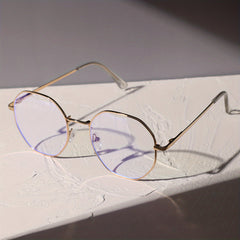 Men's Metal Frame Flat Mirror Glasses