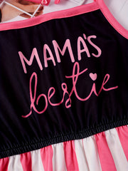 Toddler Girls MAMA'S BESTIE Stripe Graphic Cami Romper