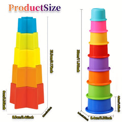 Stacking Cups Toy for Baby 6-12 Months, Bath Toys for Toddler